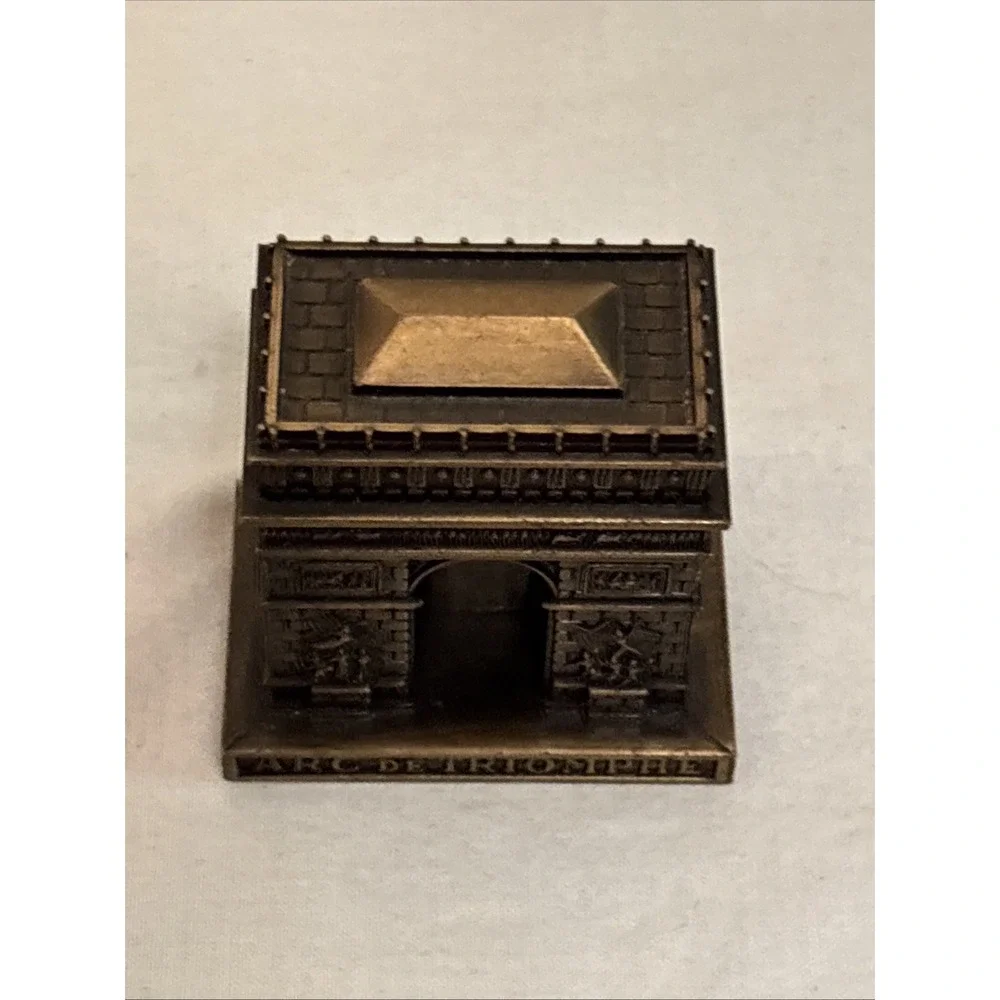 Arc De Triomphe Paris Souvenir Metal Figurine Paperweight Made In France
